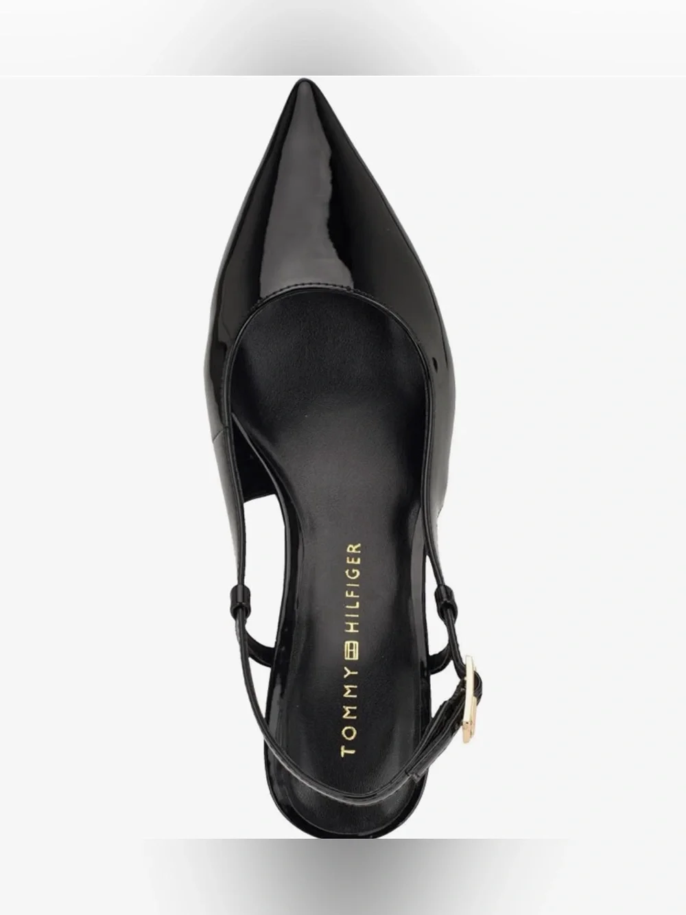 Tommy Hilfiger Black Patent Cerizza  Pointed Slingback Pump